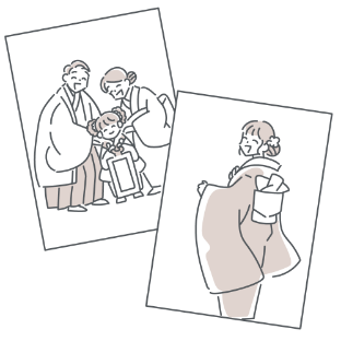 365日、様々な記念日を撮影するフォトスタジオ365daysのカメラマンのイラスト